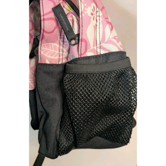 L.L. Bean Deluxe Backpack Kids Hawaiian Pink Floral Print Tropical Vintage Rare! - Picture 9 of 9